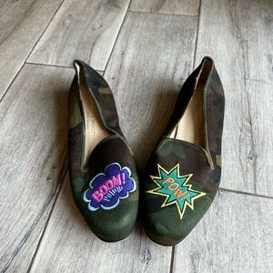 Stubbs & Wootton camo women’s embroidered slippers